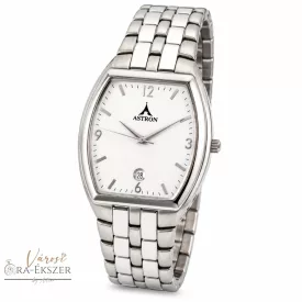   ASTRON 5068-7 klasszikus férfi karóra, ezüst színű nemesacél tok, ezüst színű nemesacél csat, arab számos fehér számlap, keményített ásványüveg, quartz szerkezet, cseppmentes vízállóság