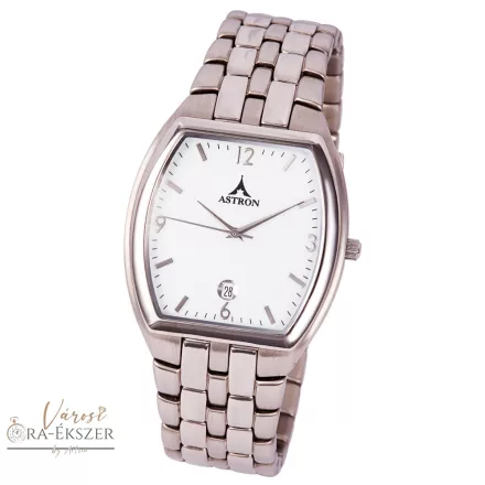 ASTRON 5068-7 klasszikus férfi karóra, ezüst színű nemesacél tok, ezüst színű nemesacél csat, arab számos fehér számlap, keményített ásványüveg, quartz szerkezet, cseppmentes vízállóság