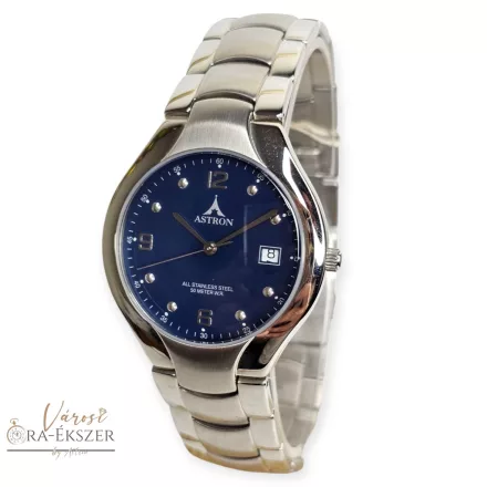 ASTRON 5070-2 férfi karóra, ezüst színű nemesacél tok, ezüst színű nemesacél csat, kék színű számlap, keményített ásványüveg, quartz szerkezet, 50 m (5 ATM) vízállóság, dátumkijelzés
