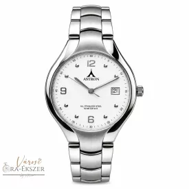  ASTRON 5070-7 férfi karóra, ezüst színű nemesacél tok, ezüst színű nemesacél csat, fehér színű számlap, keményített ásványüveg, quartz szerkezet, 50 m (5 ATM) vízállóság, dátumkijelzés