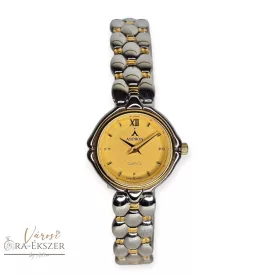   ASTRON 5115-9 női karóra, bicolor színű nemesacél tok, bicolor nemesacél csat, arany színű számlap, keményített ásványüveg, svájci szerkezet, quartz szerkezet, cseppmentes vízállóság