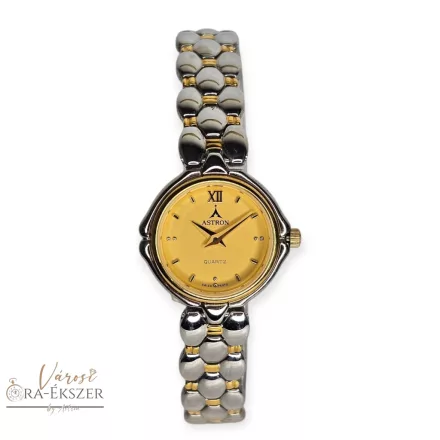 ASTRON 5115-9 női karóra, bicolor színű nemesacél tok, bicolor nemesacél csat, arany színű számlap, keményített ásványüveg, svájci szerkezet, quartz szerkezet, cseppmentes vízállóság