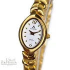 ASTRON 5120-0 női karóra, arany színű nemesacél tok, arany színű fémcsat, fehér színű számlap, keményített ásványüveg, quartz szerkezet, cseppmentes vízállóság