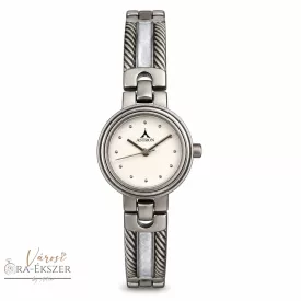   ASTRON 5125-0 női karóra, szürke színű titánium tok, titánium csat, fehér számlap, keményített ásványüveg, quartz szerkezet, 30m (3 ATM) vízállóság