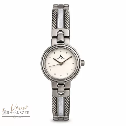 ASTRON 5125-0 női karóra, szürke színű titánium tok, titánium csat, fehér számlap, keményített ásványüveg, quartz szerkezet, 30m (3 ATM) vízállóság