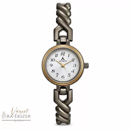 ASTRON 5128-0 női karóra, ékszeróra, bicolor titánium tok,  titánium csat, fehér színű számlap, keményített ásványüveg, quartz szerkezet, cseppmentes vízállóság