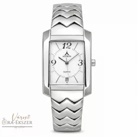   ASTRON 5134-7 férfi karóra, ezüst színű nemesacél tok, ezüst színű fémcsat, fehér számlap, keményített ásványüveg, quartz szerkezet, cseppmentes vízállóság