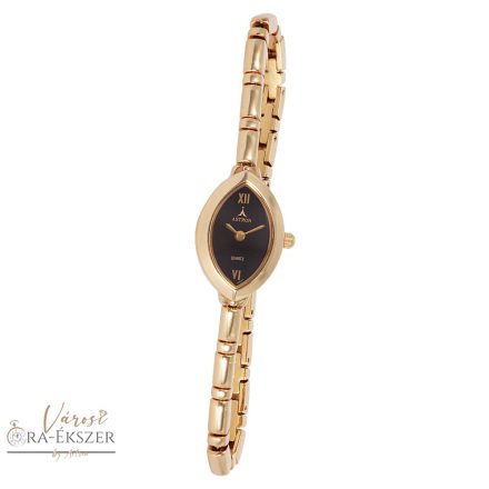 ASTRON 5140-1 női karóra, arany színű fém tok, arany színű fémcsat, barna számlap, keményített ásványüveg, quartz szerkezet, cseppmentes vízállóság