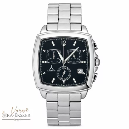 ASTRON 5147-2 férfi karóra, chronograph, ezüst színű nemesacél tok, ezüst színű nemesacél csat, sötétkék számlap, keményített ásványüveg, quartz szerkezet, cseppmentes vízállóság