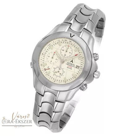 ASTRON 5148-7 férfi karóra, ezüst színű nemesacél tok, ezüst színű nemesacél csat, fehér számlap, keményített ásványüveg, quartz szerkezet, 50 m (5 ATM) vízállóság