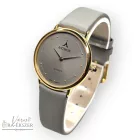ASTRON 5152-8-1 divatos női karóra, arany színű nemesacél tok, szürke bőrszíj, szürke színű számlap, keményített ásványüveg, quartz svájci  szerkezet