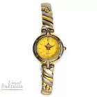 ASTRON 5175-9 női karóra, bicolor színű nemesacél tok, bicolor nemesacél csat, arany színű számlap, keményített ásványüveg, svájci szerkezet, quartz szerkezet, cseppmentes vízállóság