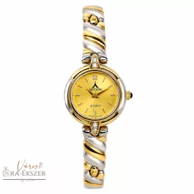   ASTRON 5175-9 női karóra, bicolor színű nemesacél tok, bicolor nemesacél csat, arany színű számlap, keményített ásványüveg, svájci szerkezet, quartz szerkezet, cseppmentes vízállóság