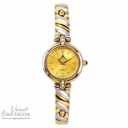 ASTRON 5175-9 női karóra, bicolor színű nemesacél tok, bicolor nemesacél csat, arany színű számlap, keményített ásványüveg, svájci szerkezet, quartz szerkezet, cseppmentes vízállóság