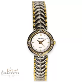   ASTRON 5187-7 női karóra, bicolor színű nemesacél tok, bicolor nemesacél csat, fehér színű számlap, keményített ásványüveg, svájci szerkezet, quartz szerkezet, cseppmentes vízállóság