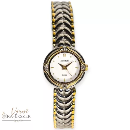 ASTRON 5187-7 női karóra, bicolor színű nemesacél tok, bicolor nemesacél csat, fehér színű számlap, keményített ásványüveg, svájci szerkezet, quartz szerkezet, cseppmentes vízállóság