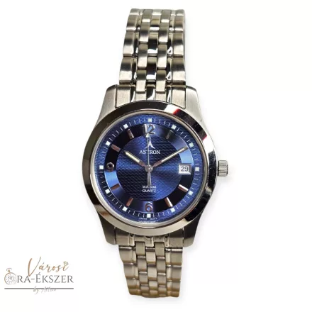 ASTRON 5231-2 férfi karóra, ezüst színű nemesacél tok, ezüst színű nemesacél csat, kék színű számlap, keményített ásványüveg, quartz szerkezet, 50 m (5 ATM) vízállóság, dátumkijelzés