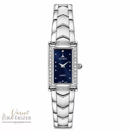 ASTRON 5254-2 női karóra, ezüst színű fém tok, ezüst színű fémcsat, kék számlap, keményített ásványüveg, quartz szerkezet, cseppmentes vízállóság