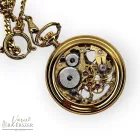 Arany skeleton Astron mechanikus zsebóra férfiaknak– római számos fehér számlappal, gravírozható ajándék (5327-5)