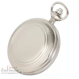   Ezüst színű mintázott Astron mechanikus zsebóra férfiaknak – 50 mm, arab számos számlappal (5368-1) gravírozható klasszikus ajándék