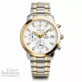   ASTRON 5417-2 férfi chronograph karóra, bicolor színű nemesacél tok és nemesacél csat, ezüst színű számlap, keményített ásványüveg, quartz szerkezet, 50 m (5 ATM) vízállóság, dátumkijelzés