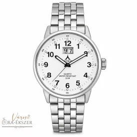   ASTRON 5442-7 férfi karóra, ezüst színű nemesacél tok, ezüst színű nemesacél csat, ezüst színű számlap, keményített ásványüveg, quartz szerkezet, 50 m (5 ATM) vízállóság, dátumkijelzés
