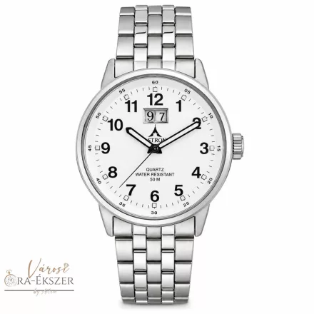 ASTRON 5442-7 férfi karóra, ezüst színű nemesacél tok, ezüst színű nemesacél csat, ezüst színű számlap, keményített ásványüveg, quartz szerkezet, 50 m (5 ATM) vízállóság, dátumkijelzés
