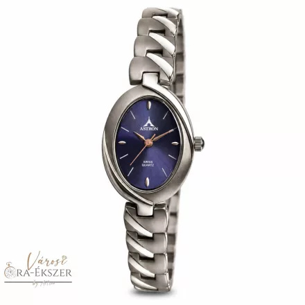 ASTRON 5470-2 női karóra, szürke színű titánium tok és csat, kék számlap, keményített ásványüveg, svájci szerkezet, quartz szerkezet, 30m (3 ATM) vízállóság