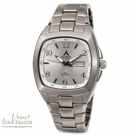   ASTRON 5484-8 férfi karóra, ezüst színű nemesacél tok, ezüst színű fémcsat, ezüst számlap, keményített ásványüveg, quartz szerkezet, 100m vízállóság