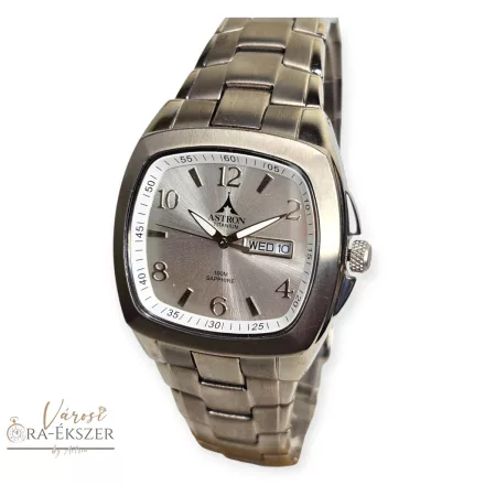 ASTRON 5484-8 férfi karóra, ezüst színű nemesacél tok, ezüst színű fémcsat, ezüst számlap, keményített ásványüveg, quartz szerkezet, 100m vízállóság