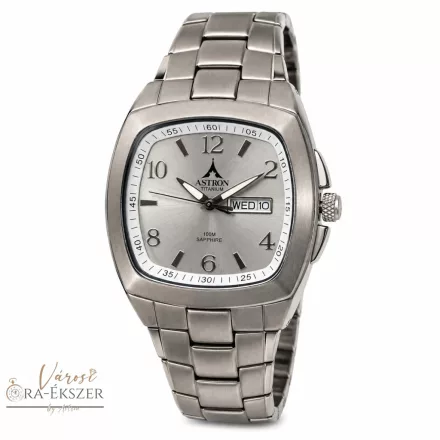 ASTRON 5484-8 férfi karóra, ezüst színű nemesacél tok, ezüst színű fémcsat, ezüst számlap, keményített ásványüveg, quartz szerkezet, 100m vízállóság