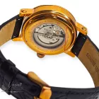 ASTRON 5525-1 férfi karóra, rosegold színű nemesacél tok, fekete színű bőrszíj, fekete számlap, keményített ásványüveg, mechanikus automata szerkezet, WR50M vízállóság