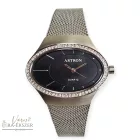 ASTRON 5584-1 női karóra, ezüst színű fém tok, ezüst színű fémcsat, fekete számlap, keményített ásványüveg, quartz szerkezet, cseppmentes vízállóság