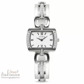   ASTRON 5607-7 női karóra, ezüst színű fém tok és fémcsat, fehér színű számlap, keményített ásványüveg, quartz svájci szerkezet, cseppmentes vízállóság