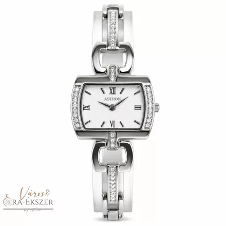 ASTRON 5607-7 női karóra, ezüst színű fém tok és fémcsat, fehér színű számlap, keményített ásványüveg, quartz svájci szerkezet, cseppmentes vízállóság
