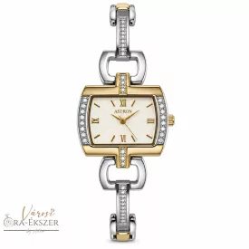   ASTRON 5607-8 női karóra, bicolor színű fém tok és fémcsat, fehér színű számlap, keményített ásványüveg, quartz svájci szerkezet, cseppmentes vízállóság