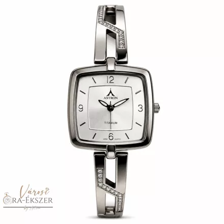 ASTRON 5639-8 női karóra, ékszeróra, titánium tok,  titánium csat, fehér színű számlap, keményített ásványüveg, quartz szerkezet, 50m (5ATM) vízállóság