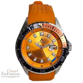   ASTRON 5657-0 férfi karóra, ezüst színű nemesacél tok, narancssárga szilikon szíj, narancssárga számlap, keményített ásványüveg, quartz szerkezet, 50 m (5 ATM) vízállóság