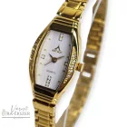 ASTRON 5704-7 női karóra, ékszeróra arany színű fém tok és csat, fehér színű számlap, keményített ásványüveg, quartz szerkezet, cseppmentes vízállóság