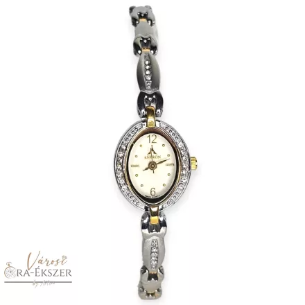 ASTRON 5729-8 női karóra, bicolor színű nemesacél tok, bicolor nemesacél csat, pezsgő színű számlap, keményített ásványüveg, svájci szerkezet, quartz szerkezet, cseppmentes vízállóság