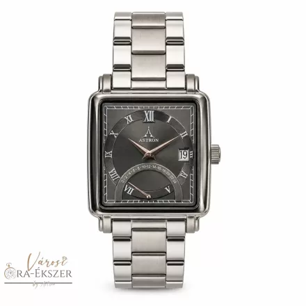 ASTRON 5730-5 férfi karóra, ezüst színű nemesacél tok, ezüst színű fémcsat, szürke számlap, keményített ásványüveg, quartz szerkezet, 50m vízállóság