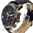 ASTRON 5757-1 férfi karóra, ezüst színű nemesacél tok, fekete bőrszíj, fekete számlap, keményített ásványüveg, quartz szerkezet, 100 m (10 ATM) vízállóság