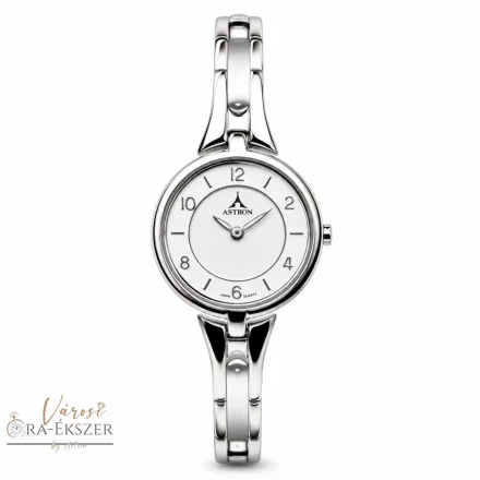ASTRON 5776-7 női karóra, ezüst színű fém tok, ezüst színű fémcsat, fehér színű számlap, keményített ásványüveg, quartz szerkezet, cseppmentes vízállóság