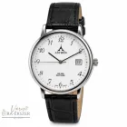 ASTRON 5778-7 férfi karóra, ezüst színű nemesacél tok, fekete bőrszíj, fehér színű számlap, zafír üveg, quartz szerkezet, 50m (5ATM) vízállóság
