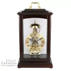 Astron ingás mechanikus skeleton fa asztali óra, dió színű