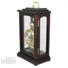 Astron ingás mechanikus skeleton fa asztali óra, dió színű