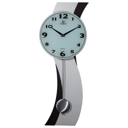 Merion ingás fa falióra, quartz, ezüst és ébenfekete szín