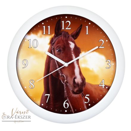 Falióra, quartz, fehér színű tok, sweep (lovas számlap)