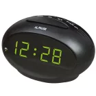 Hálózati asztali óra, fekete, zöld LED 0.9^