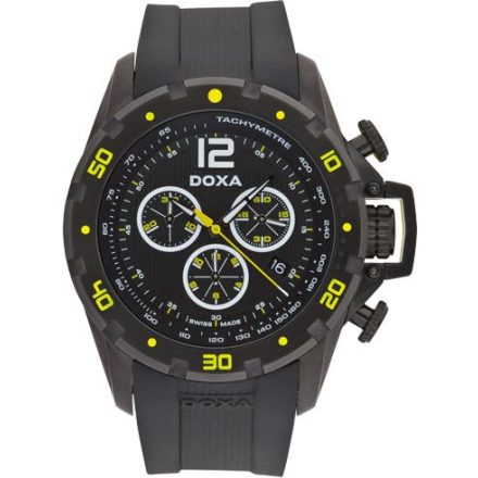 DOXA WATER N' SPORT 703.70.083.20 FEKETE KAUCSUK SZÍJAS SÁRGA IKONOKKAL